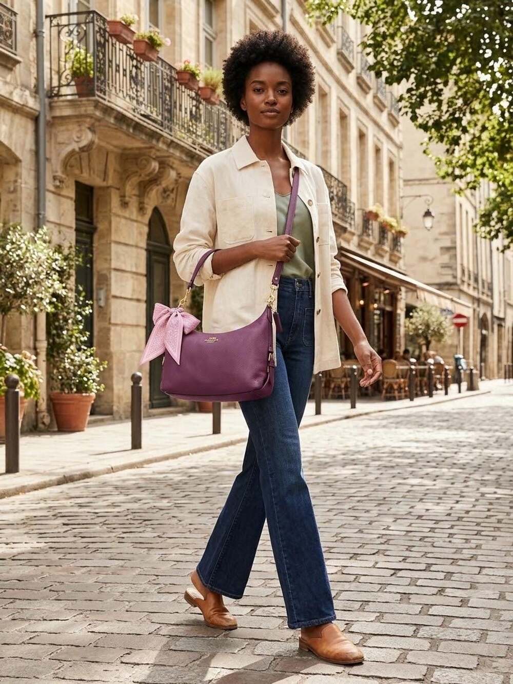 Rare Coach Madison Maggie Leather shoulder bag in plum 14304